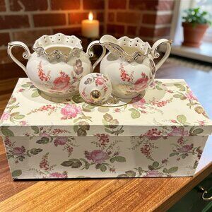 Vintage Royal Elfreda Sugar and Creamer Set – Blushing Beauty Fine Porcelain Tea